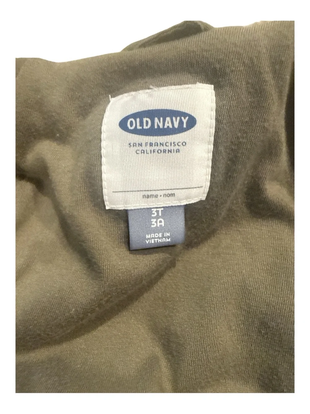Old Navy Toddler Girls Hooded Utility Jacket Olive Green Fall Casual Jacket 3T